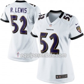 Camiseta Mujer NFL Baltimore Ravens Ray Lewis 52 Nike Blanco 